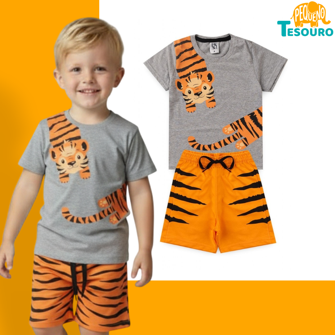 Conjunto Masculino Verão - Tigrinho Mescla
