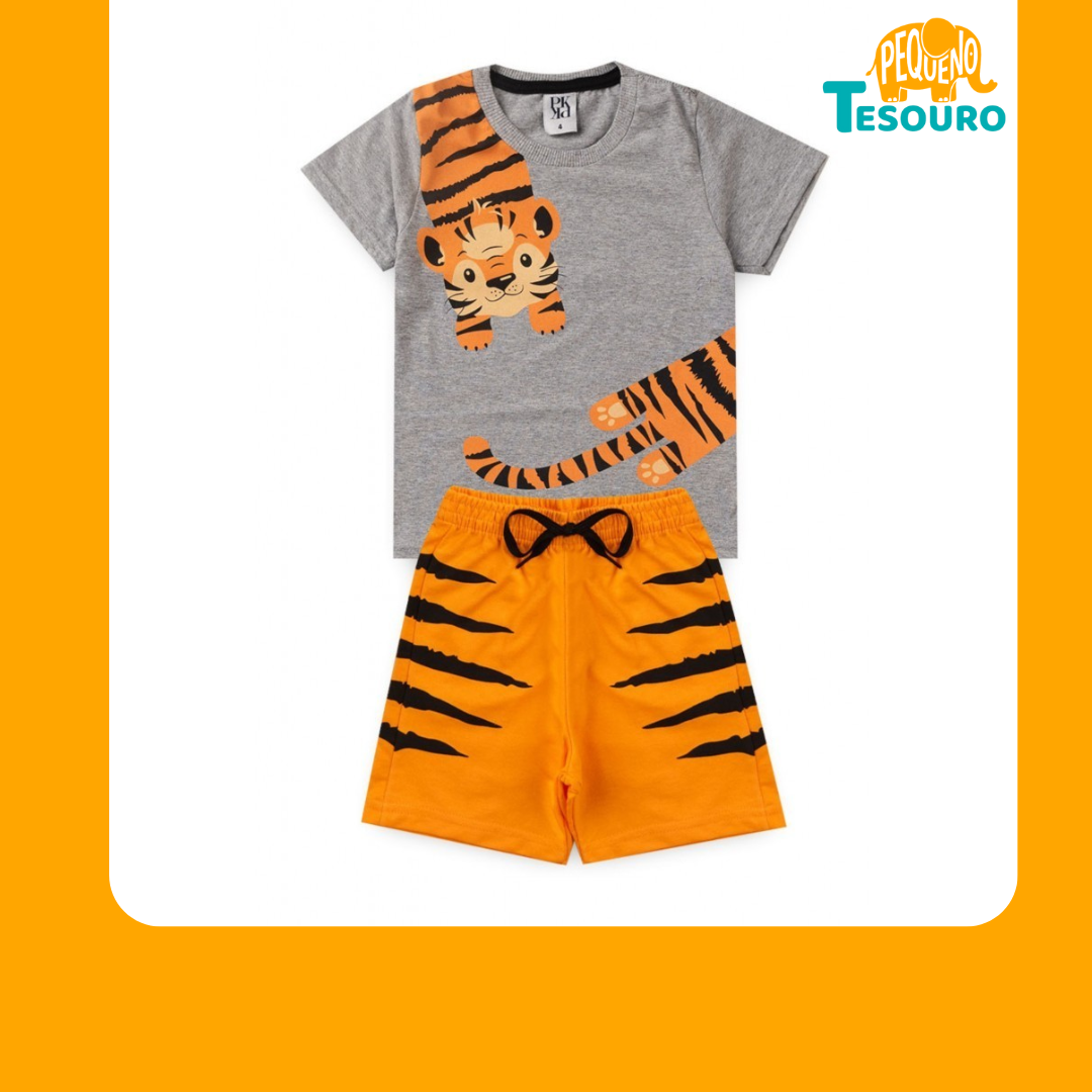 Conjunto Masculino Verão - Tigrinho Mescla