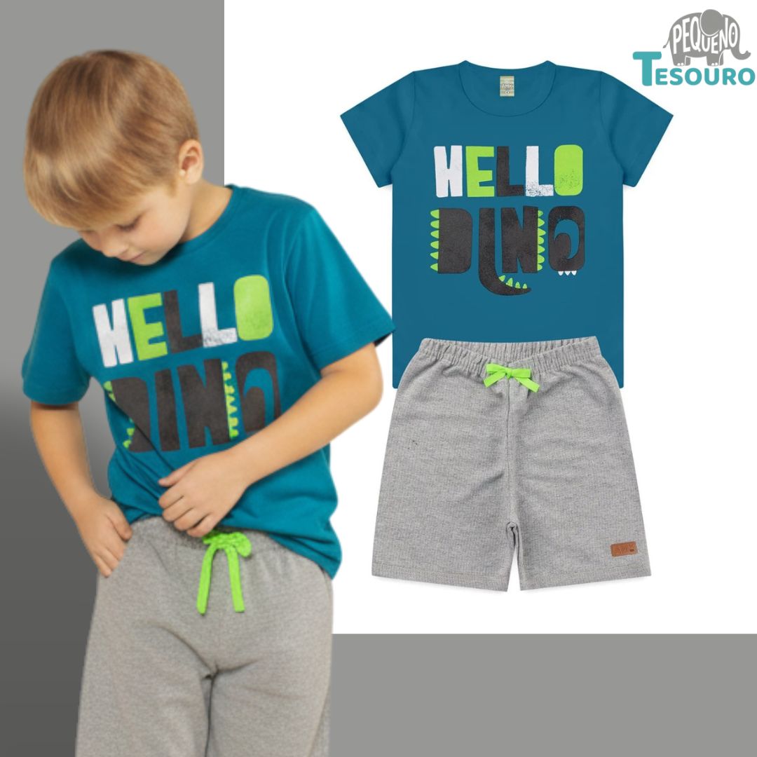 Conjunto Masculino Verão - Hello Dino