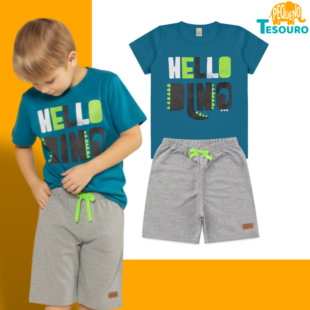 Conjunto Masculino Verão - Hello Dino