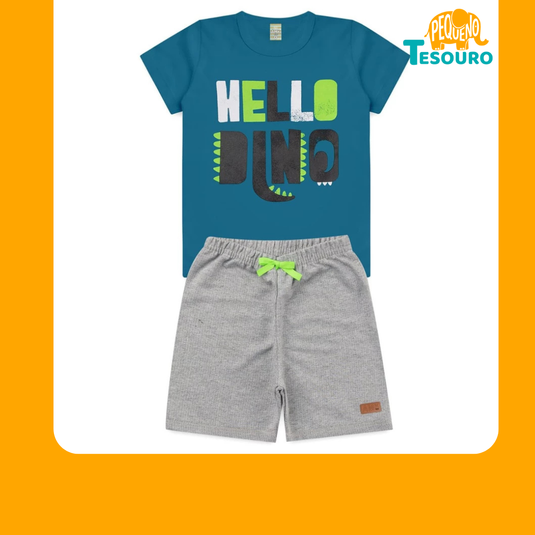 Conjunto Masculino Verão - Hello Dino