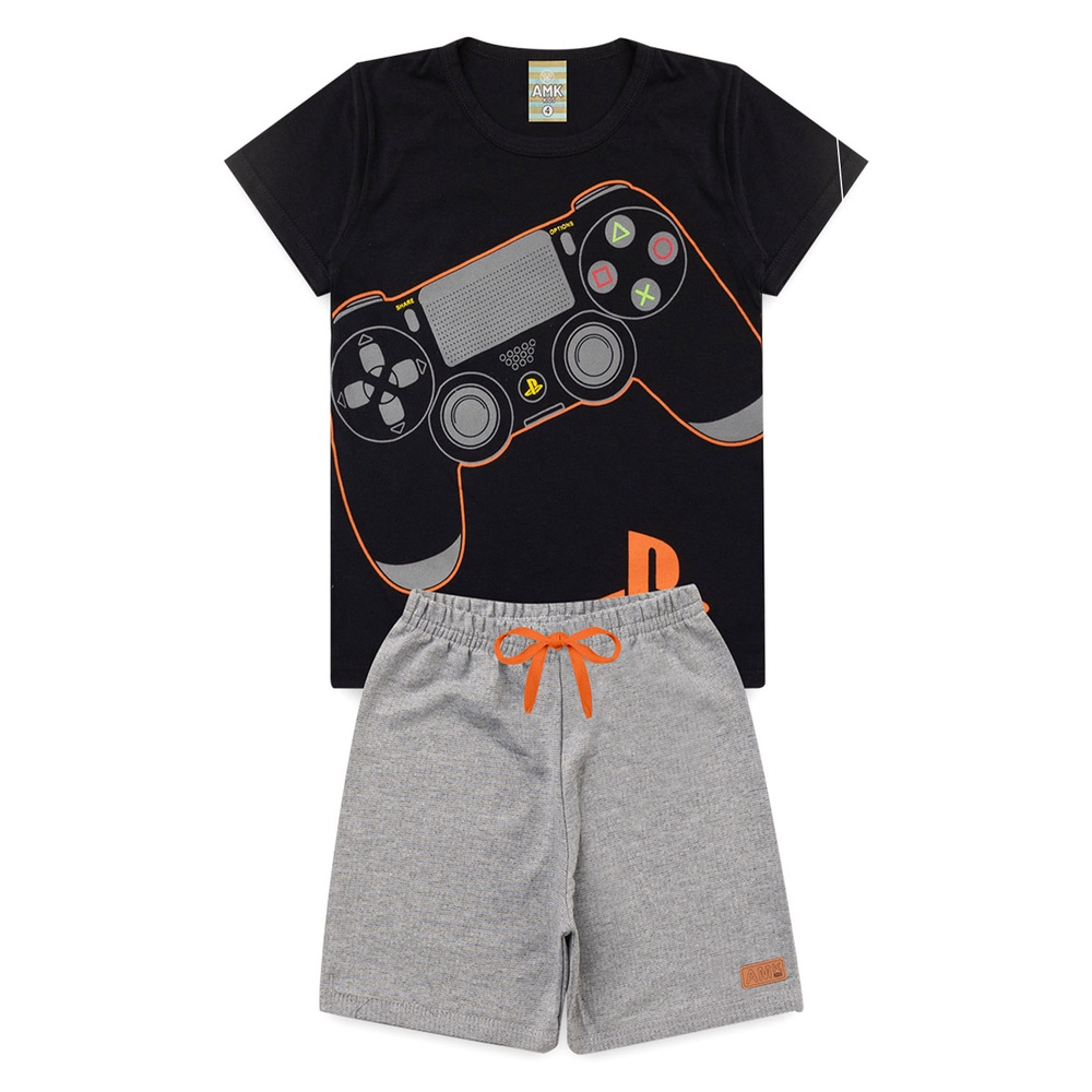 Conjunto Infantil Menino Masculino Brato Bermuda e Bamiseta Premium l08