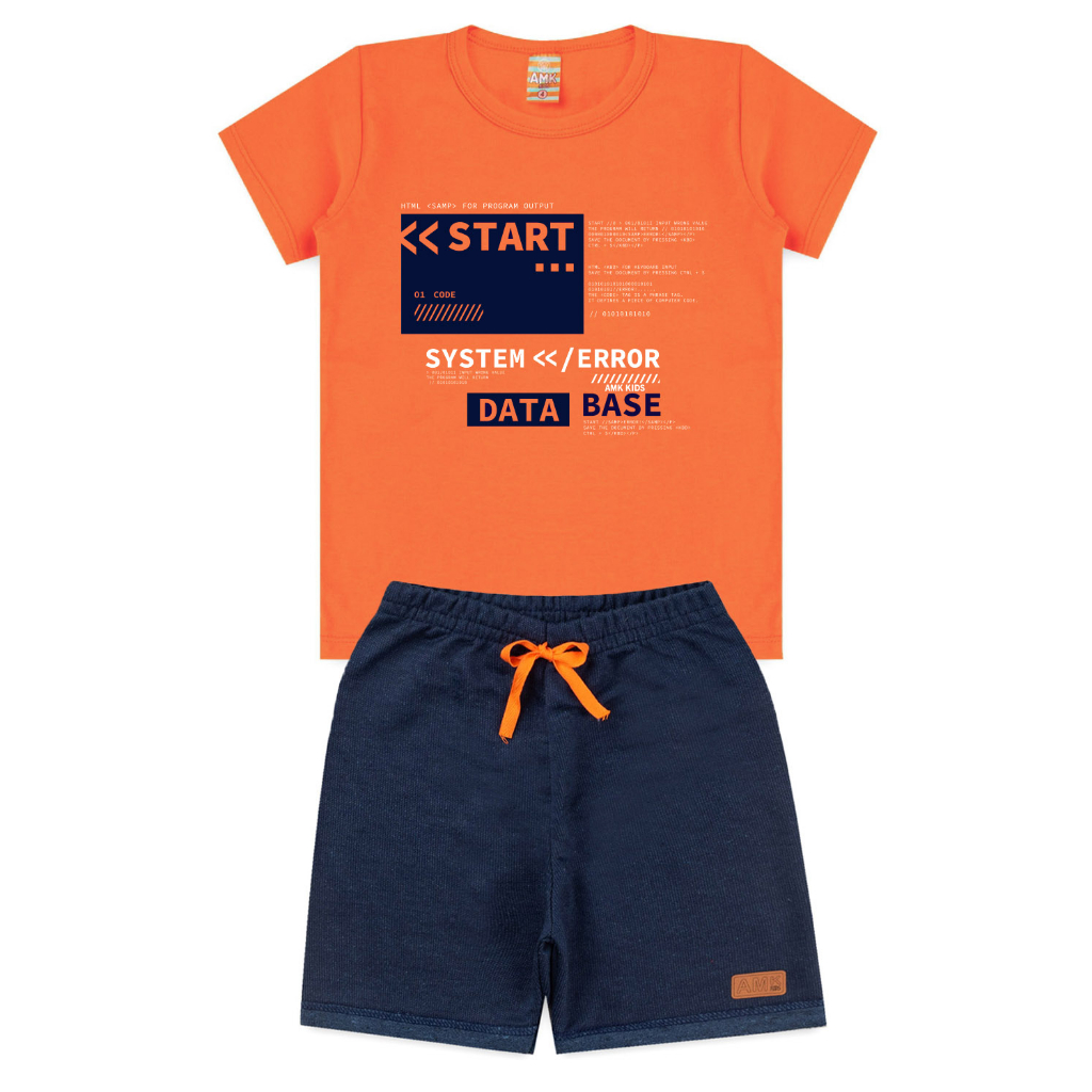 Conjunto Infantil Menino Masculino Brato Bermuda e Bamiseta Premium l08