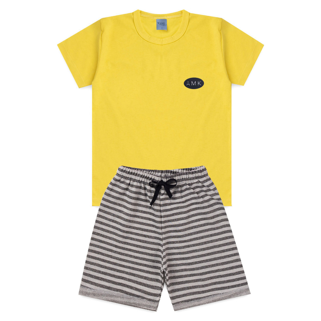 Conjunto Infantil Menino Masculino Brato Bermuda e Bamiseta Premium l08