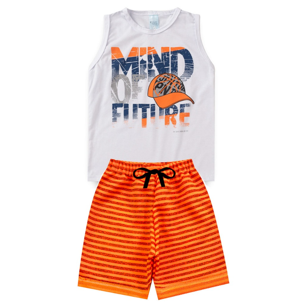 Conjunto Infantil Menino Masculino Brato Bermuda e Bamiseta Premium l08