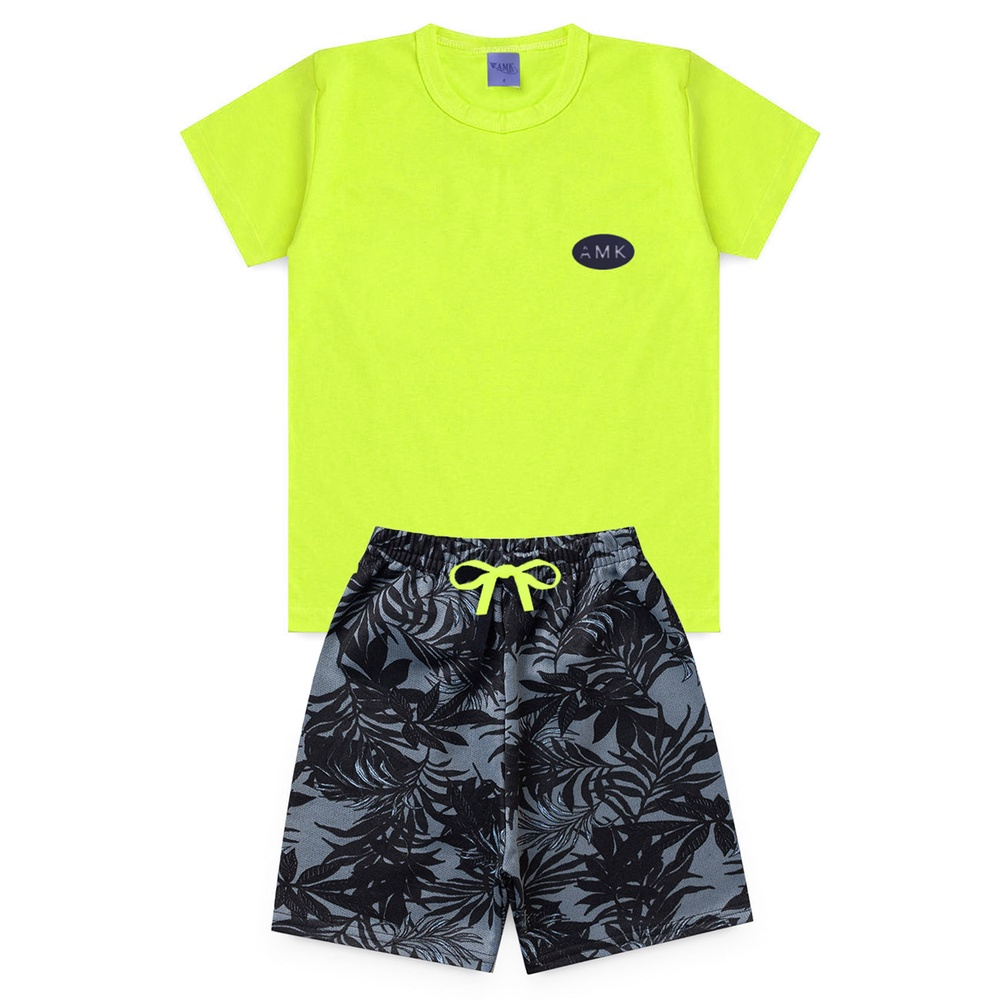 Conjunto Infantil Menino Masculino Brato Bermuda e Bamiseta Premium l08